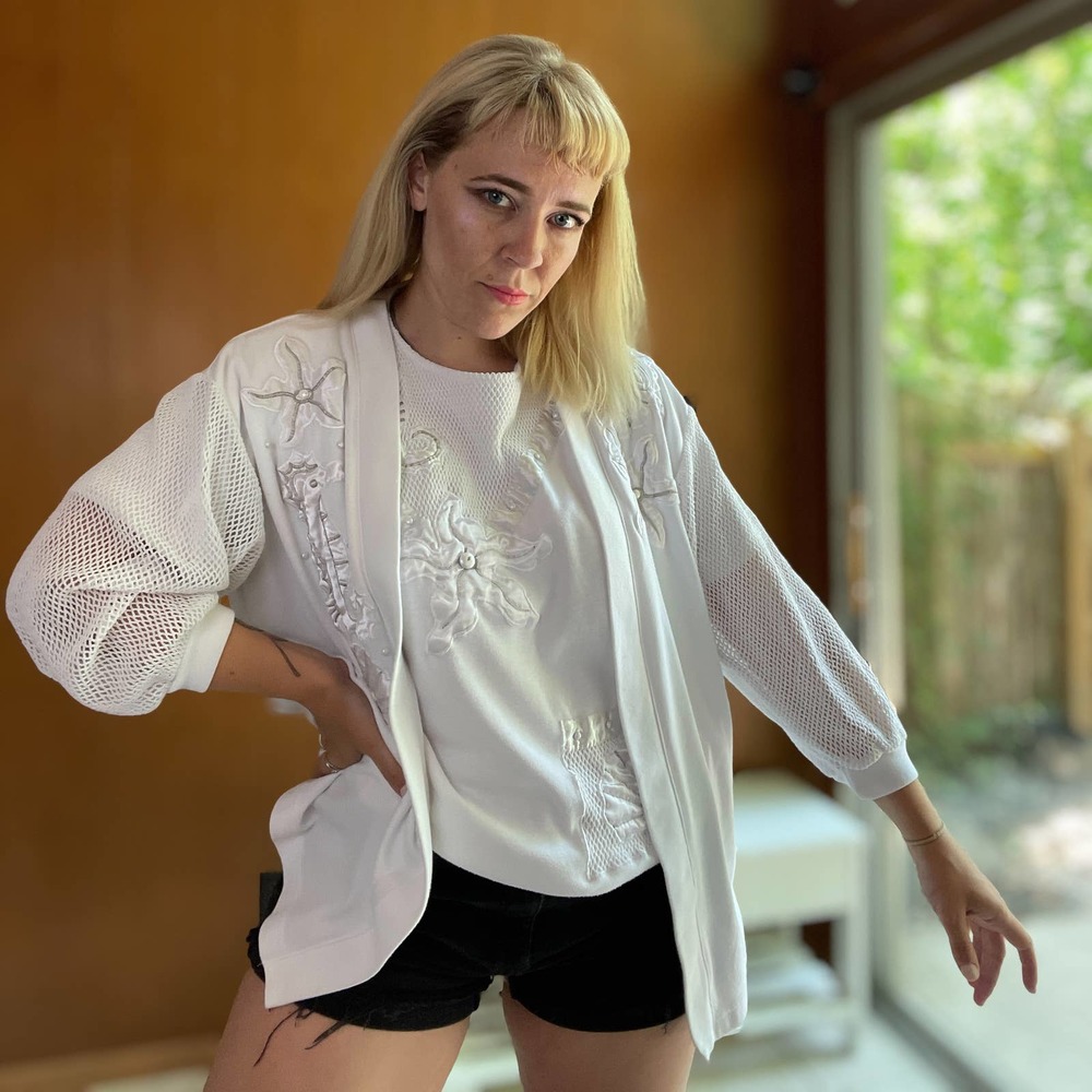 Vintage Seashell Embroidered Sweater Set